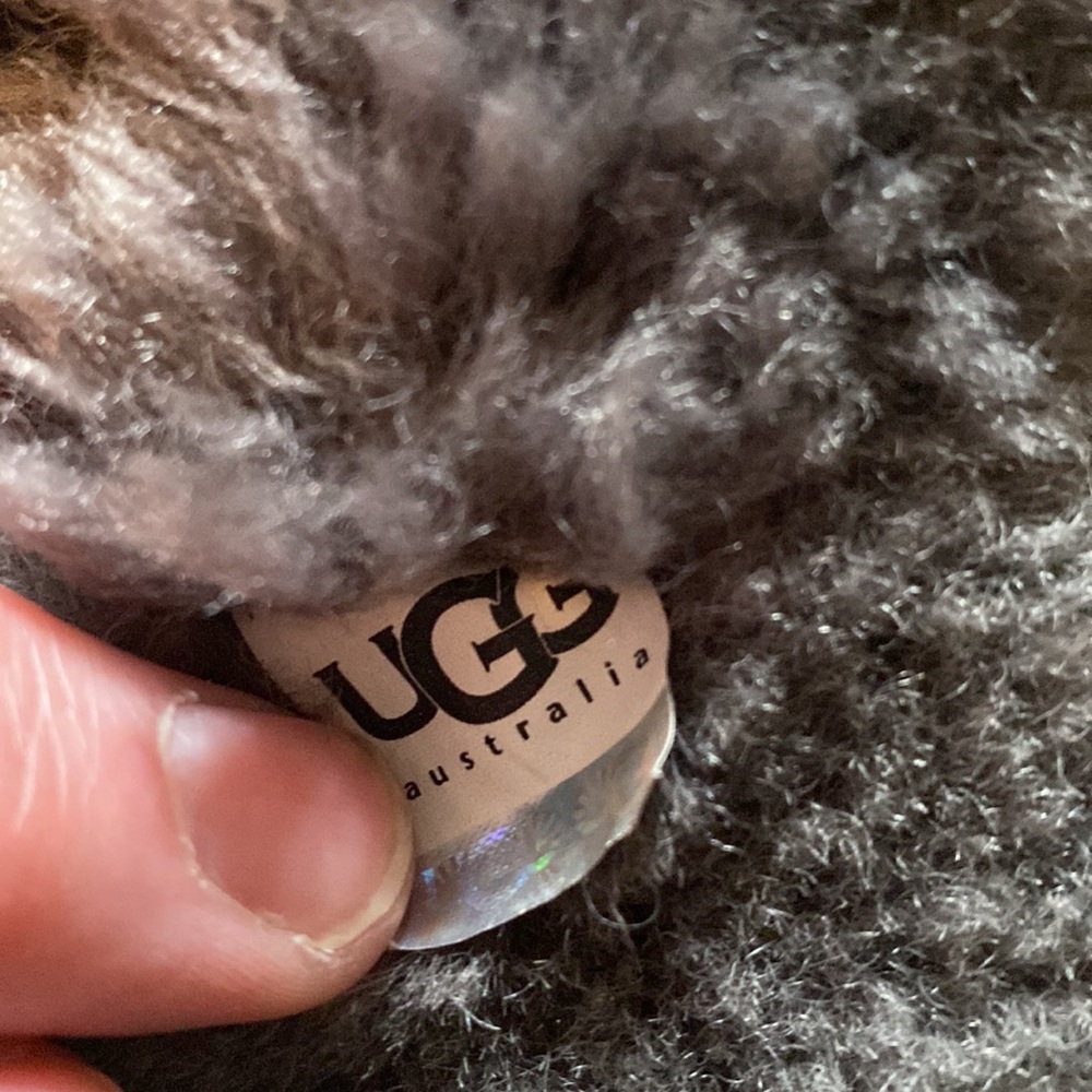 UGG Boots Womens 5 grey Bailey Button Suede Sheepskin Pull On gray - Picture 12 of 13